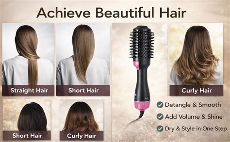 Hot Air Brush 4 in 1 Hair Dryer Brush, One Step Hair Dryer & Volumizer ...