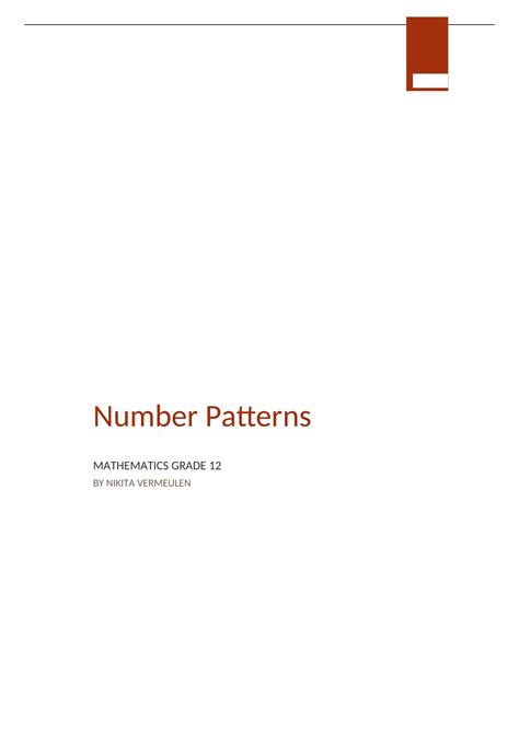 Image result for Number Patterns Grade 12