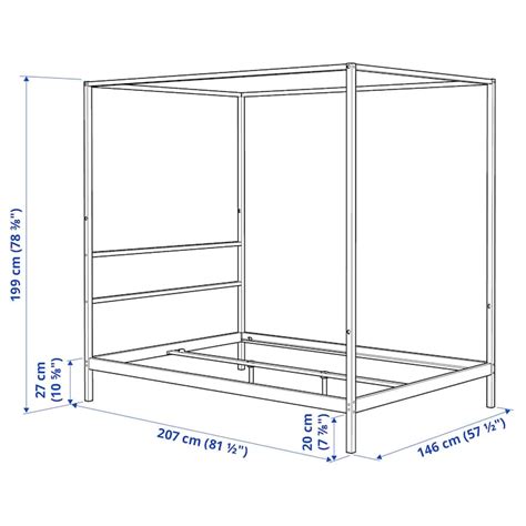VITARNA four-poster bed frame, white/Luröy, 140x200 cm (551/8x783/4 ...