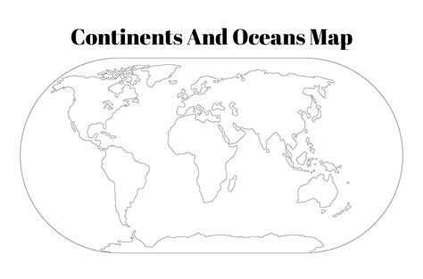 Continents And Oceans Map - 10 Free PDF Printables | Printablee