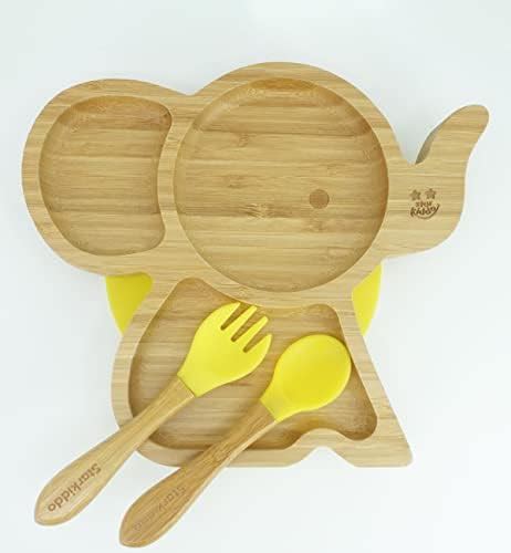 Star Kiddo ® ‘Cute Bamboo Tusker Suction Plate’ Baby Plate for Kids and ...