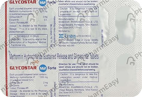 Glycostar M2 Forte Strip Of 10 Tablets: Uses, Side Effects, Price ...