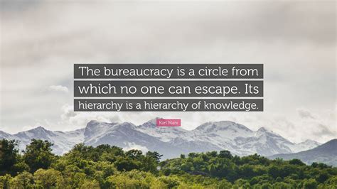 Karl Marx Quote: “The bureaucracy is a circle from which no one can ...