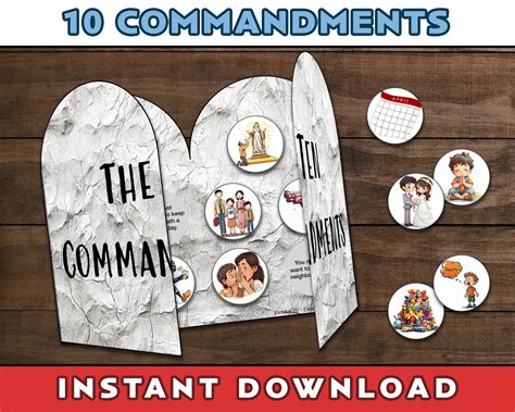 Ten Commandment Craft | Cut and Glue Foldable Craft | Sunday School ...