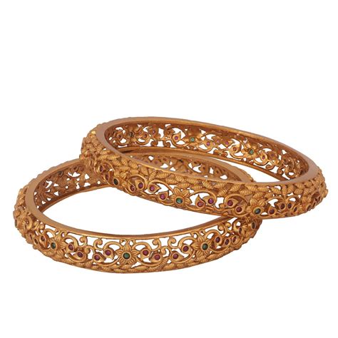Shop Antique Gold Plated Mariya Bangles Online at Tarinika – Tarinika India