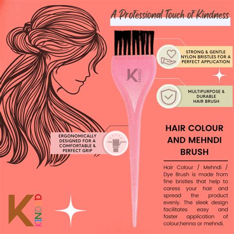 Buy KINDED Multipurpose Pink Hair Color and Mehndi Brush Set of 2 Online