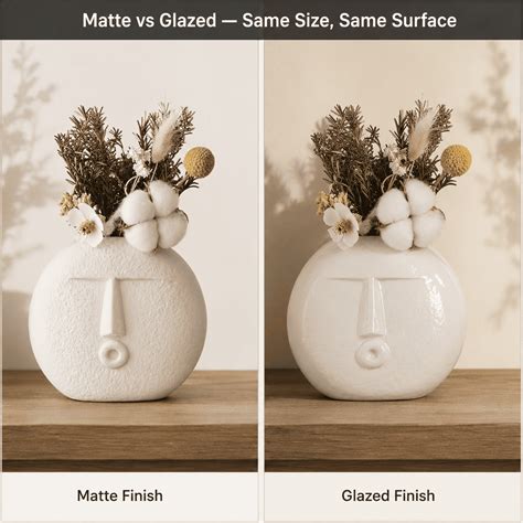 Matte vs Glazed Showpieces for Simple Living Rooms | Moolwan