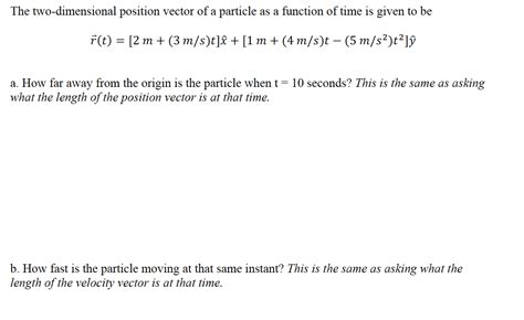 Image result for Position of the Particle Vector Function