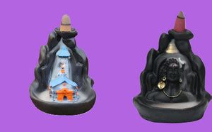 BZILO Mahadev Kedarnath Miniature Temple And Smoke Adiyogi With 20 ...