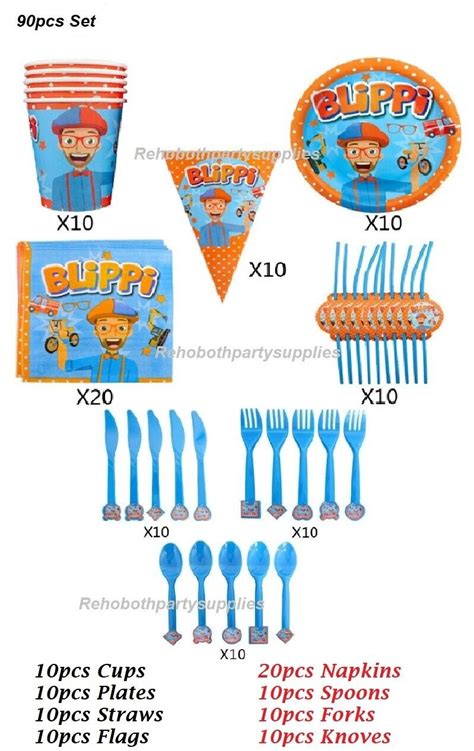 Buy Blippi Party Balloons Cups Plates Banner Straw Kid Balloon ...