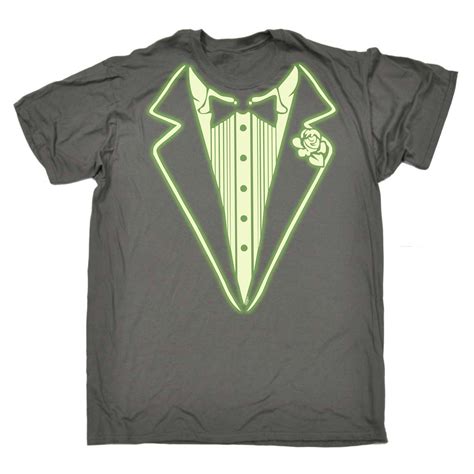 Funny Novelty T-Shirt GLOW IN THE DARK TUXEDO T SHIRT tux dinner suit ...