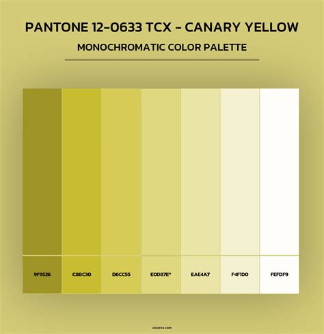 PANTONE 12-0633 TCX - Canary Yellow color palettes - colorxs.com