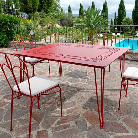 Painted Iron Garden Table Made in Italy