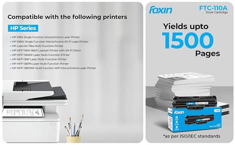 Foxin FTC-110A Laser Printer Cartridge Compatible with HP Laserjet 108A ...