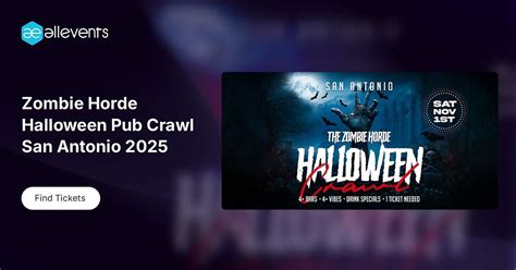 Zombie Horde Halloween Pub Crawl San Antonio 2025, TBA, San Antonio, 1 ...