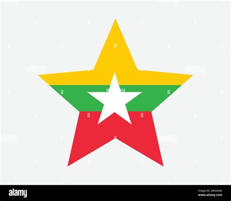 Myanmar Star Flag. Burma Star Shape Flag. Burmese Country National ...