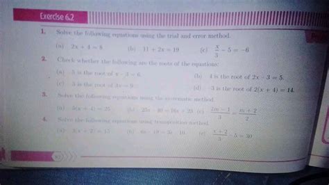 Solve the following equations: 1. Solve the following equations using th..