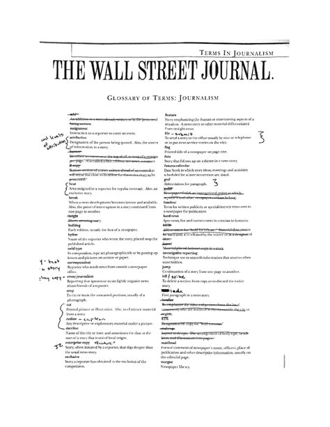Glossary of Journalism Terms - JRNL 1101 - Studocu