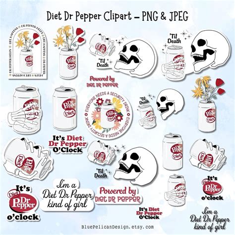 Diet Dr Pepper PNG – Printable Stickers, Dr Pepper Clip Art Gifts ...