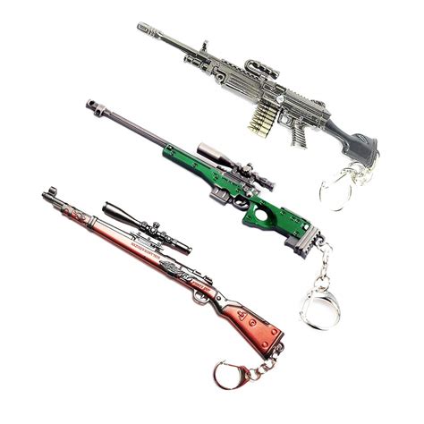 Gulli Bulli Pubg KAR98 AWM M249 Metal Sniper Weapon PUBG Gun Keychain ...