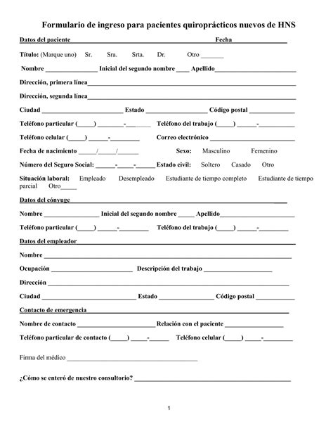 Medical History Form In Spanish Pdf at Elsie Tucker blog