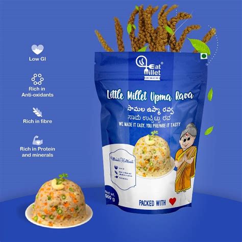 Little Millet Upma Rava 500 Gms | Gluten Free | 100% Naturally Organic ...