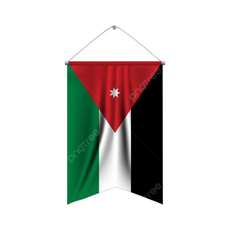 Flag Of Jordan 3d Illustration With Transparent Background Vector ...