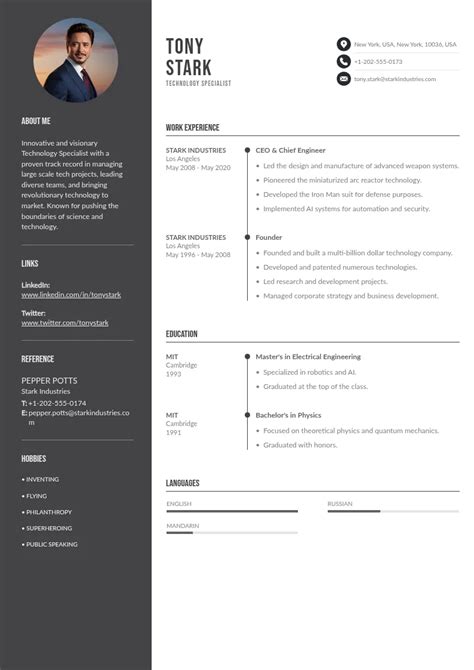 Technology Resume Examples 的图像结果