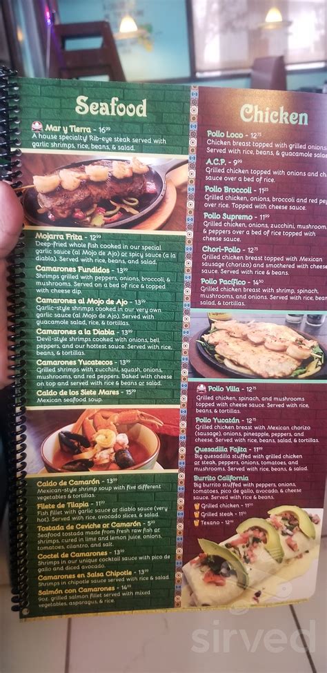VIVA VILLA MEXICAN GRILL menu in Duncan, South Carolina, USA