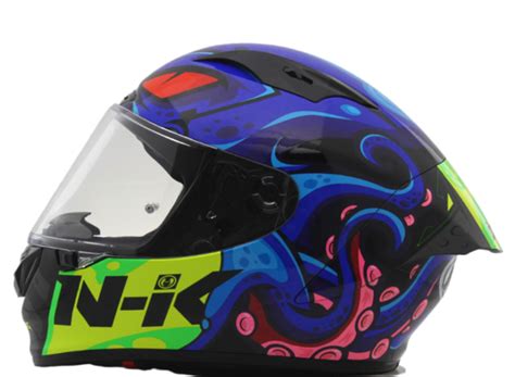 NHK GPR Tech Octopus Gloss Black Dark Blue Helmet– Moto Central