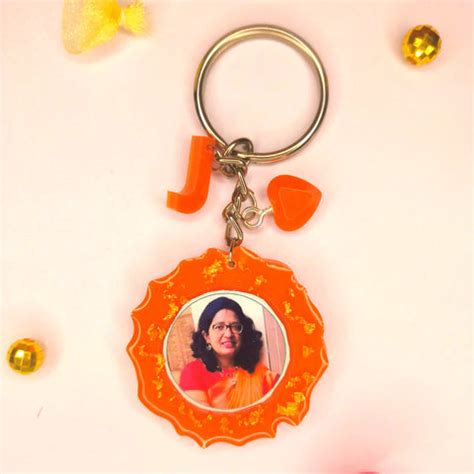 Buy Custom Resin Photo Keychain with Alphabet & Heart Charms ...