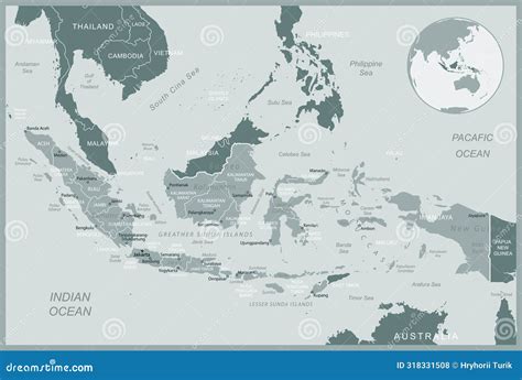 Indonesia - Detailed Map with Administrative Divisions Country. Vector Illustration Stock ...