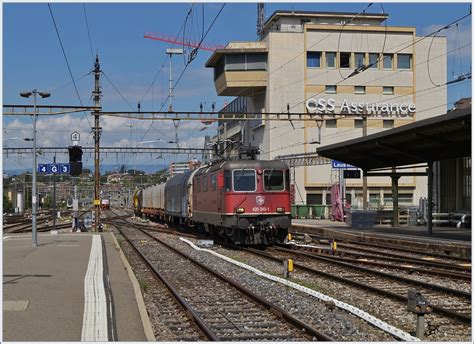 The SBB Re 4/4 II 11345 (Re 420 345-1) between La Coversion and ...