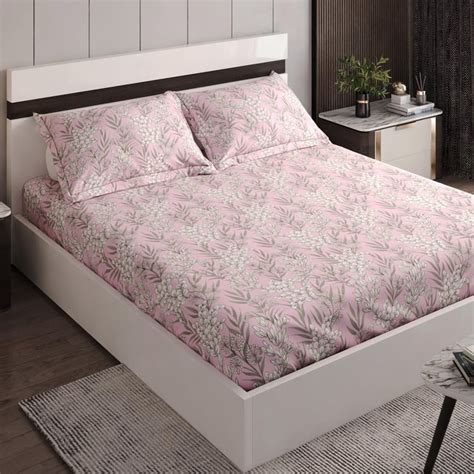 Buy Colour Refresh Cotton 144TC Printed 3Pcs Super King Bedsheet Set ...