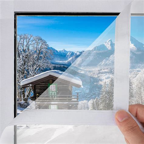 Window Insulation Kit Plastic 47'' x 63'' Winter Window Film Wrap Clear ...