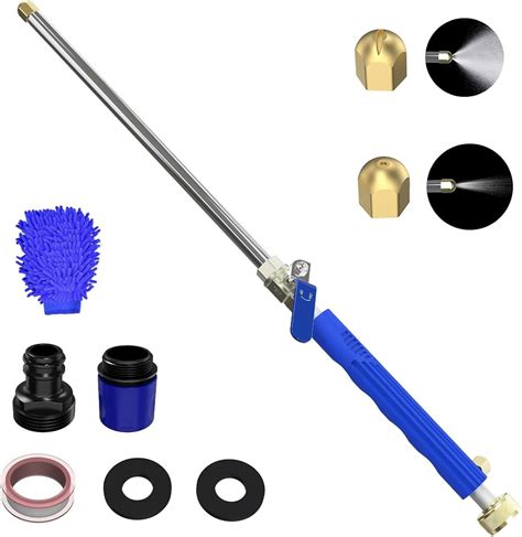 Jet Nozzle Power Washer for Garden Hose, High Pressure Hose Nozzle with 2 Jet Different Nozzle ...