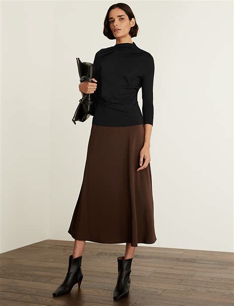 Buy Jersey Funnel Neck Fitted Top at Marks & Spencer