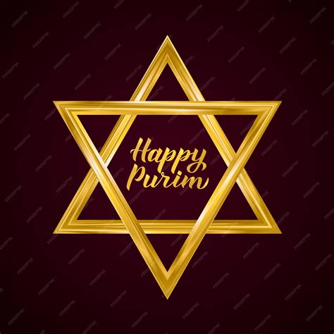 Happy purim calligraphy hand lettering written in gold star of david ...