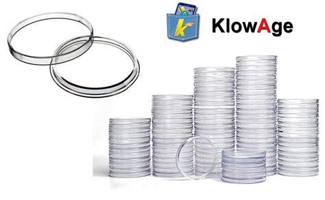 Klowage-100 Pieces (5 Gram ++ Size 25 MM) Plastic Coin Capsule Holders ...