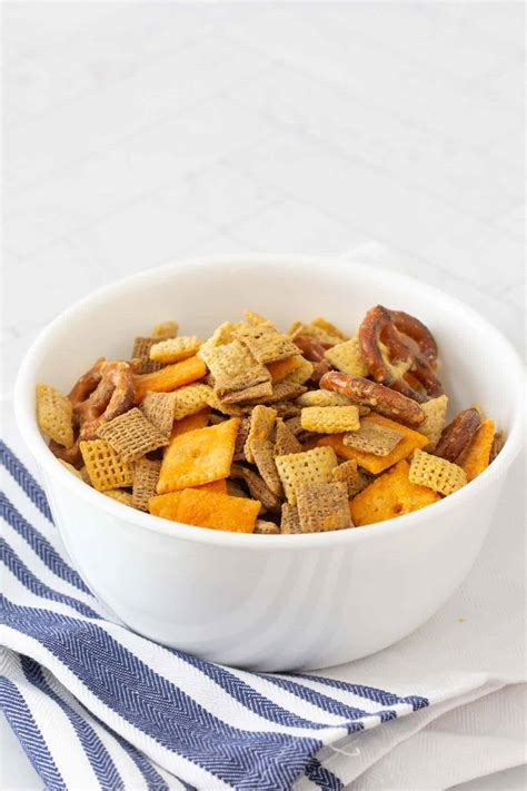 Homemade Cheddar Chex Mix - Happy Snackcidents