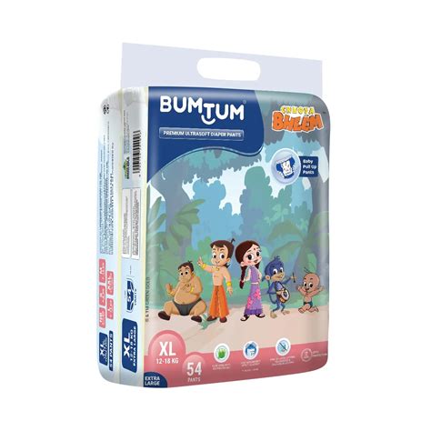 Bumtum Chota Bheem Ultrasoft Baby Diaper Pants XL 12 to 18 Kg - 54 ...