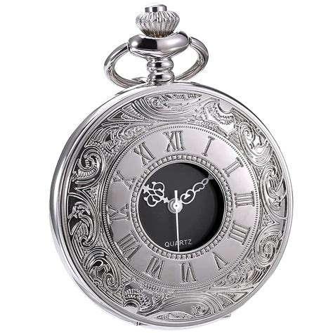 Buy Hicarer Classic Quartz Pocket Watch with Roman Numerals Scale and ...