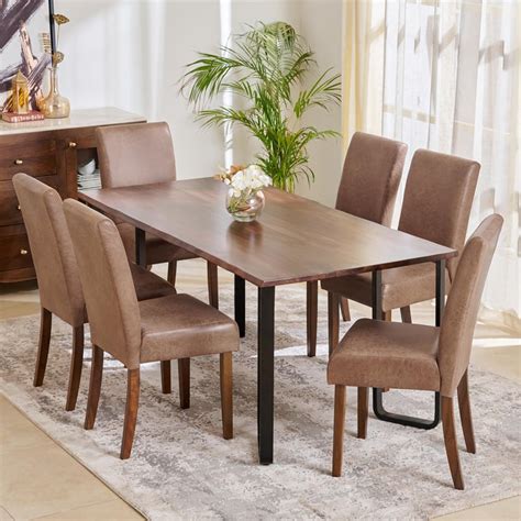 Buy Nirvana Atharva Sheesham Wood 6-Seater Dining Set with Indus Chairs ...