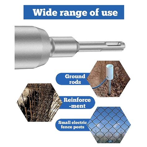 SDS Plus Ground Rod Driver Heavy Duty Grounding Rod Steel Drill Bit Driver for Electric Hammer ...