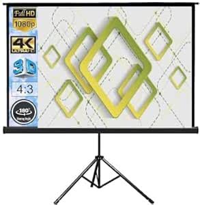 Spline® Cineview 8 Ft - Width x 6 Ft - Height Tripod Projector Screen ...