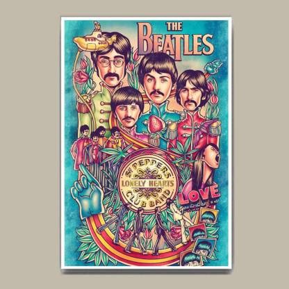 The Beatles Artwork (18x12) Paper Print - Abstract posters in India ...
