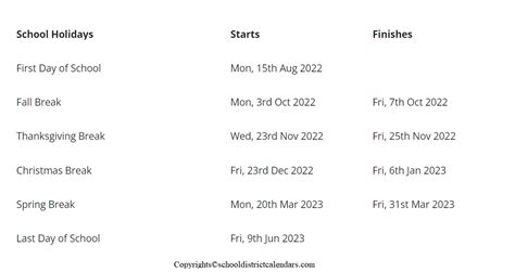 Washoe School District 2022-2023 Calendar With Holidays