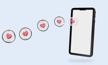 3d render illustration of a handphone with a notification heart wrapped ...