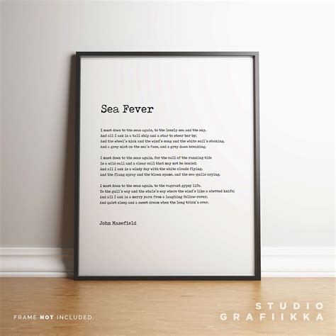 Sea Fever John Masefield Poem High Quality Poster - Etsy