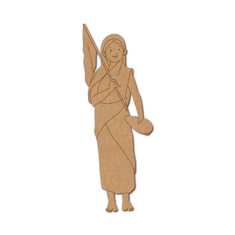 Female Indian Freedom Fighter Pre Marked MDF Design 1 – Woodle India